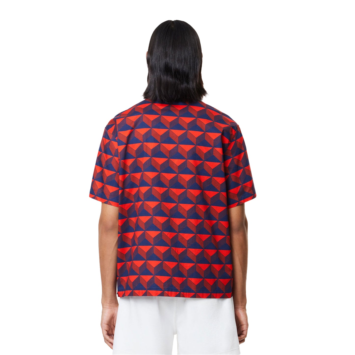 Multicoloured - Back - Lacoste Mens Organic Cotton Relaxed Fit Short-Sleeved Shirt