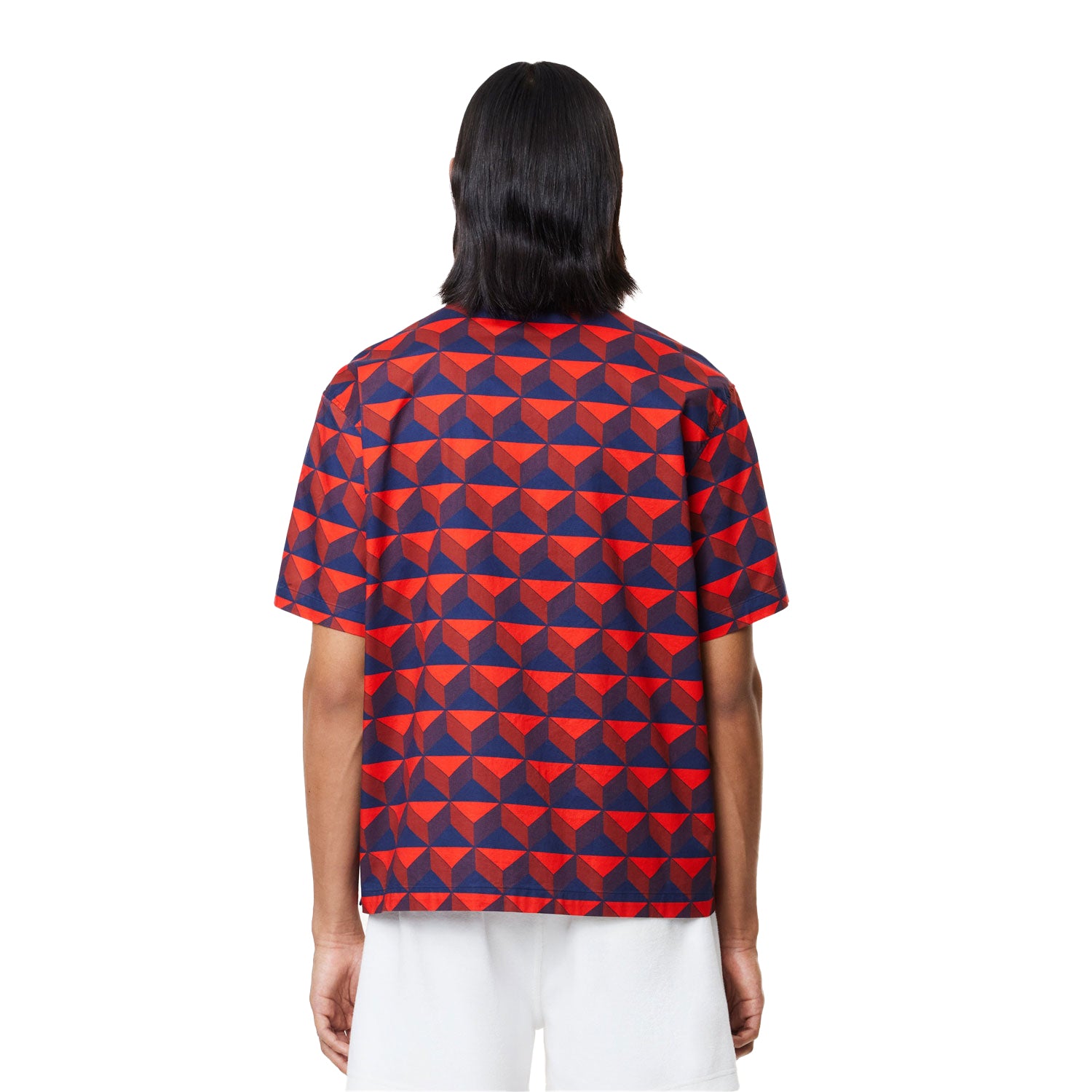 Multicoloured - Back - Lacoste Mens Organic Cotton Relaxed Fit Short-Sleeved Shirt
