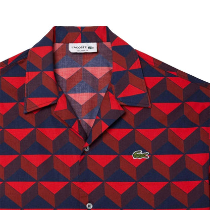 Multicoloured - Side - Lacoste Mens Organic Cotton Relaxed Fit Short-Sleeved Shirt