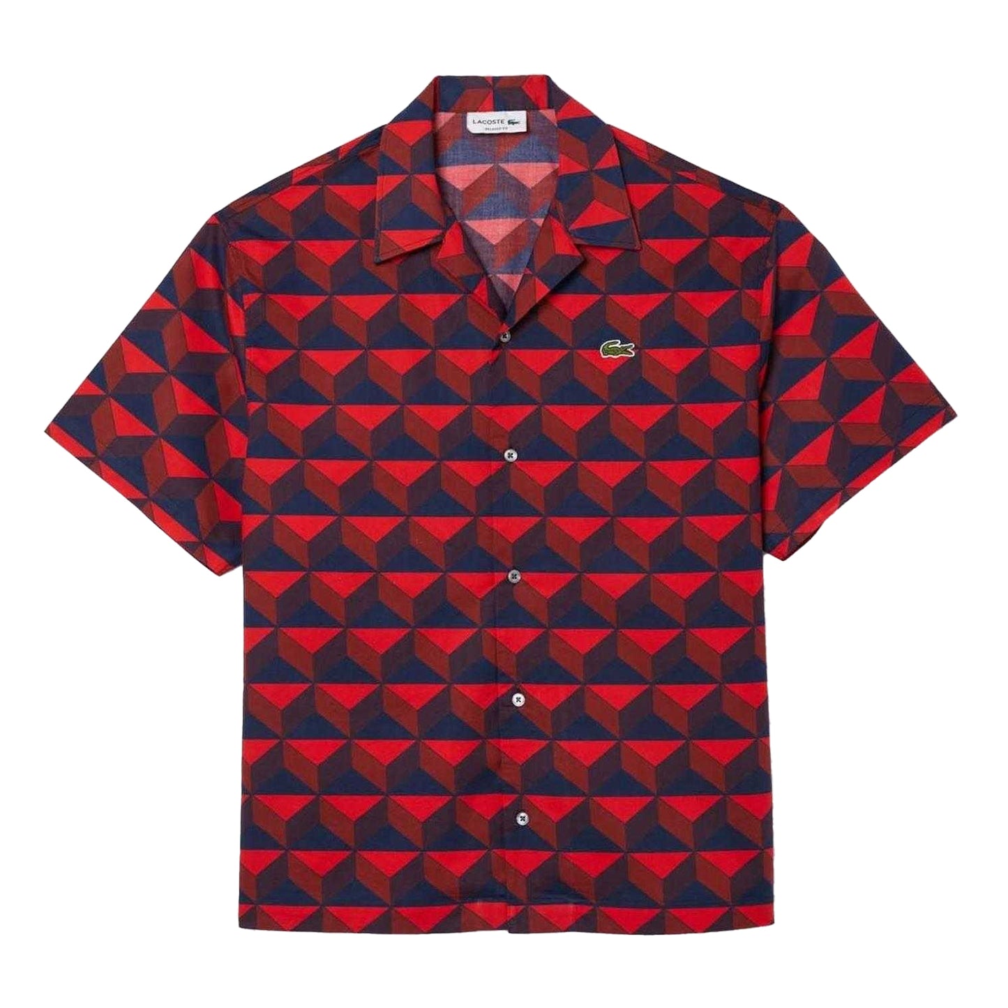 Multicoloured - Front - Lacoste Mens Organic Cotton Relaxed Fit Short-Sleeved Shirt