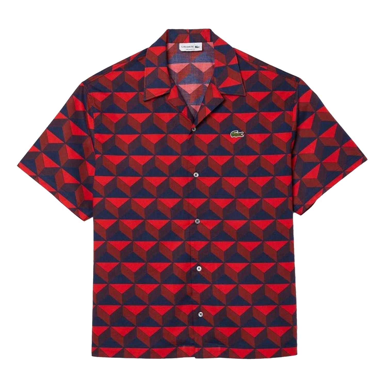 Multicoloured - Front - Lacoste Mens Organic Cotton Relaxed Fit Short-Sleeved Shirt