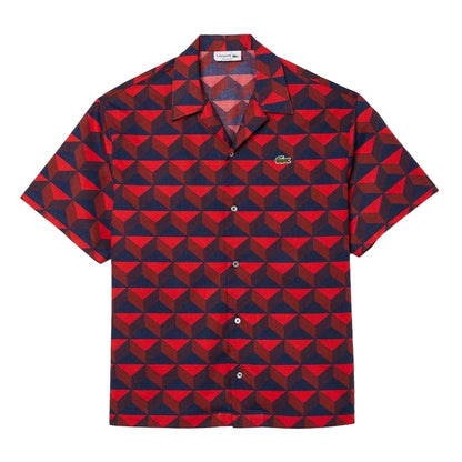 Multicoloured - Front - Lacoste Mens Organic Cotton Relaxed Fit Short-Sleeved Shirt