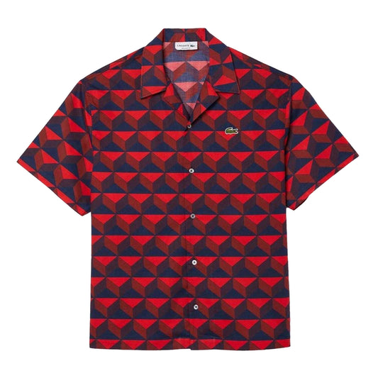 Multicoloured - Front - Lacoste Mens Organic Cotton Relaxed Fit Short-Sleeved Shirt