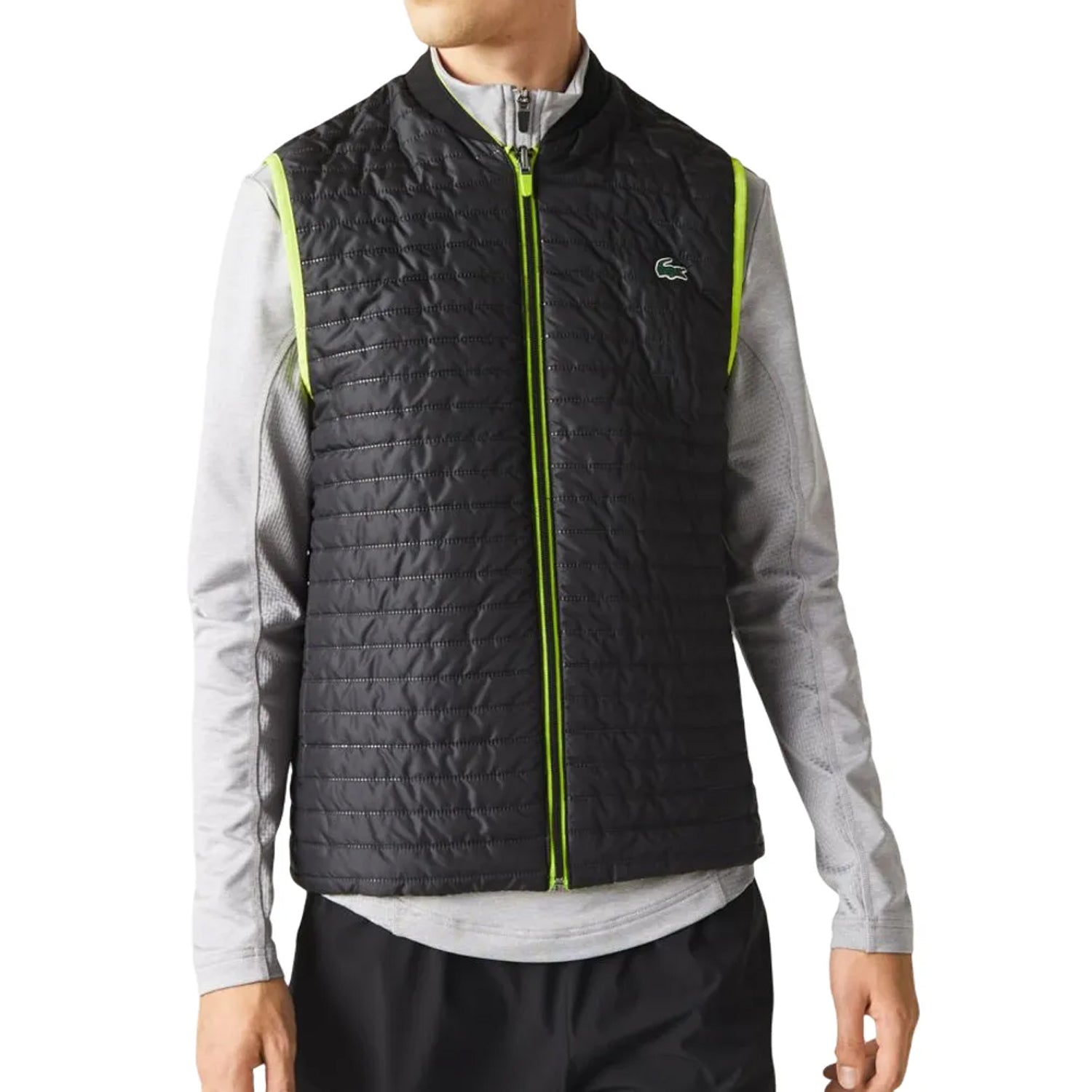 Black - Pack Shot - Lacoste Mens Reversible Gilet