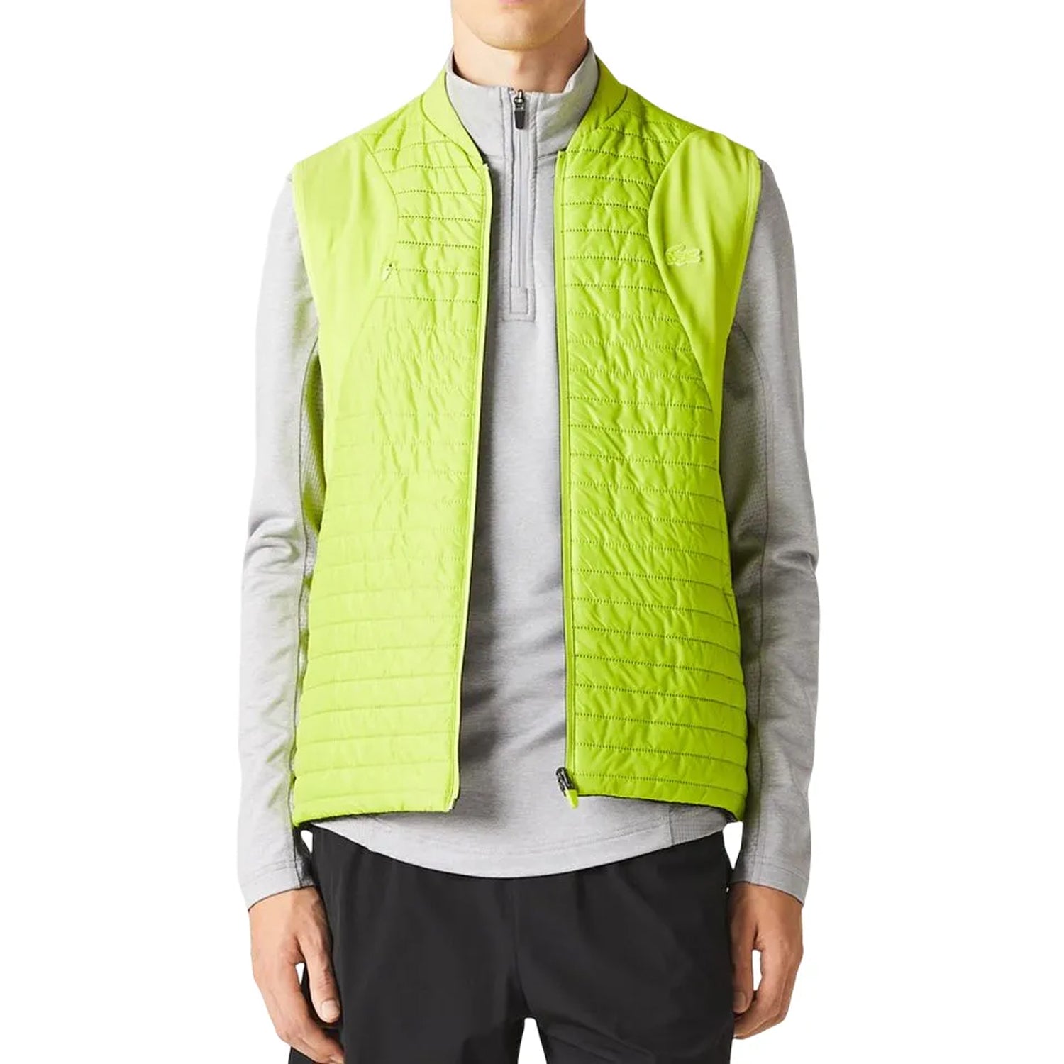 Black - Close up - Lacoste Mens Reversible Gilet