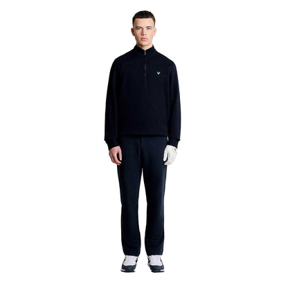 Dark Navy - Lifestyle - Lyle & Scott Mens Embroidered Logo Half Zip Golf Midlayer