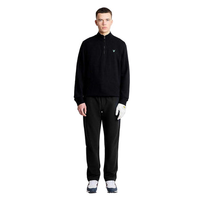Jet Black - Lifestyle - Lyle & Scott Mens Embroidered Logo Half Zip Golf Midlayer