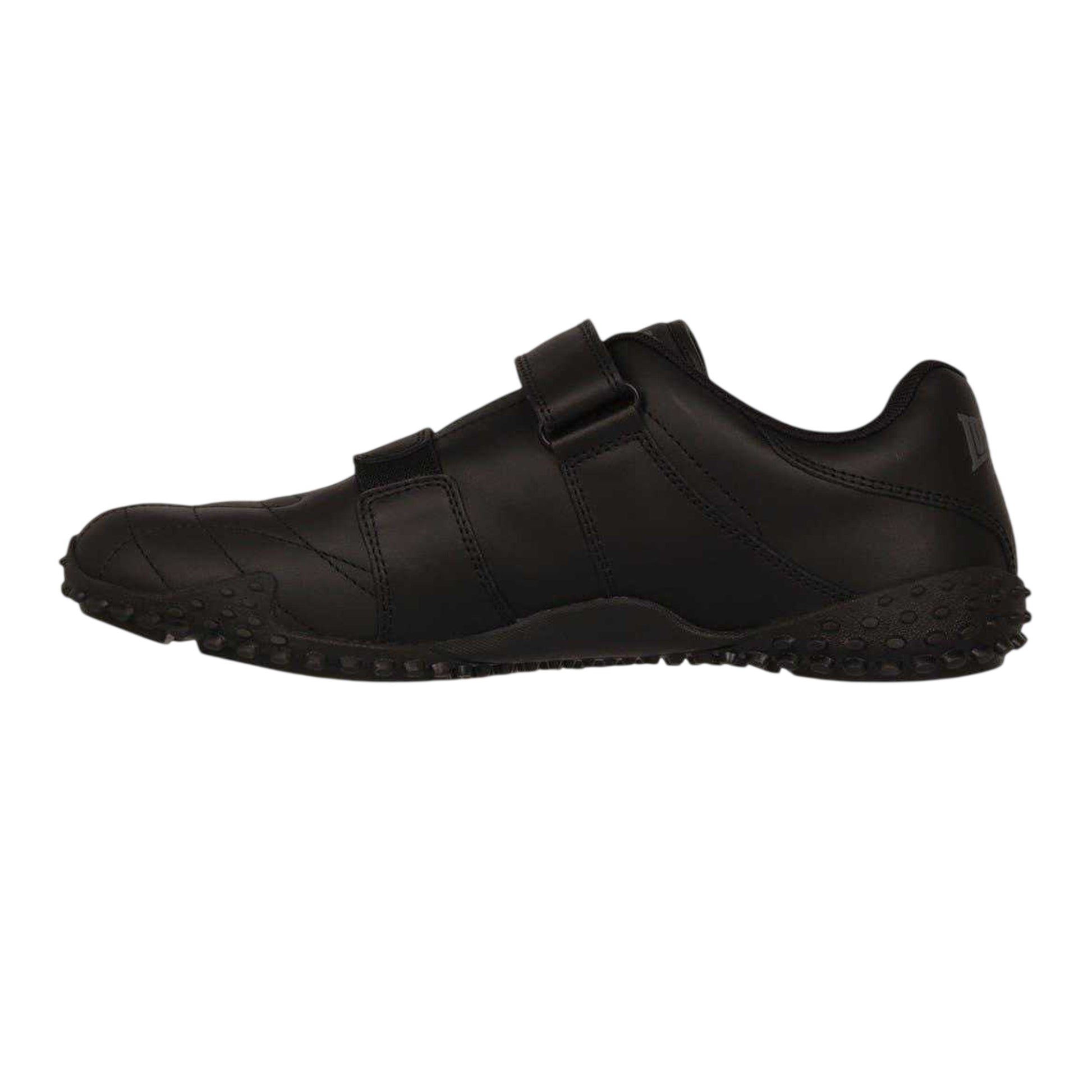Black - Side - Lonsdale Mens Fulham Leather Trainers