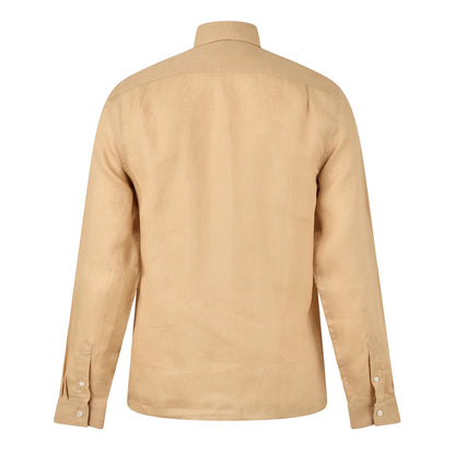 Beige - Back - Lacoste Mens Logo Linen Shirt