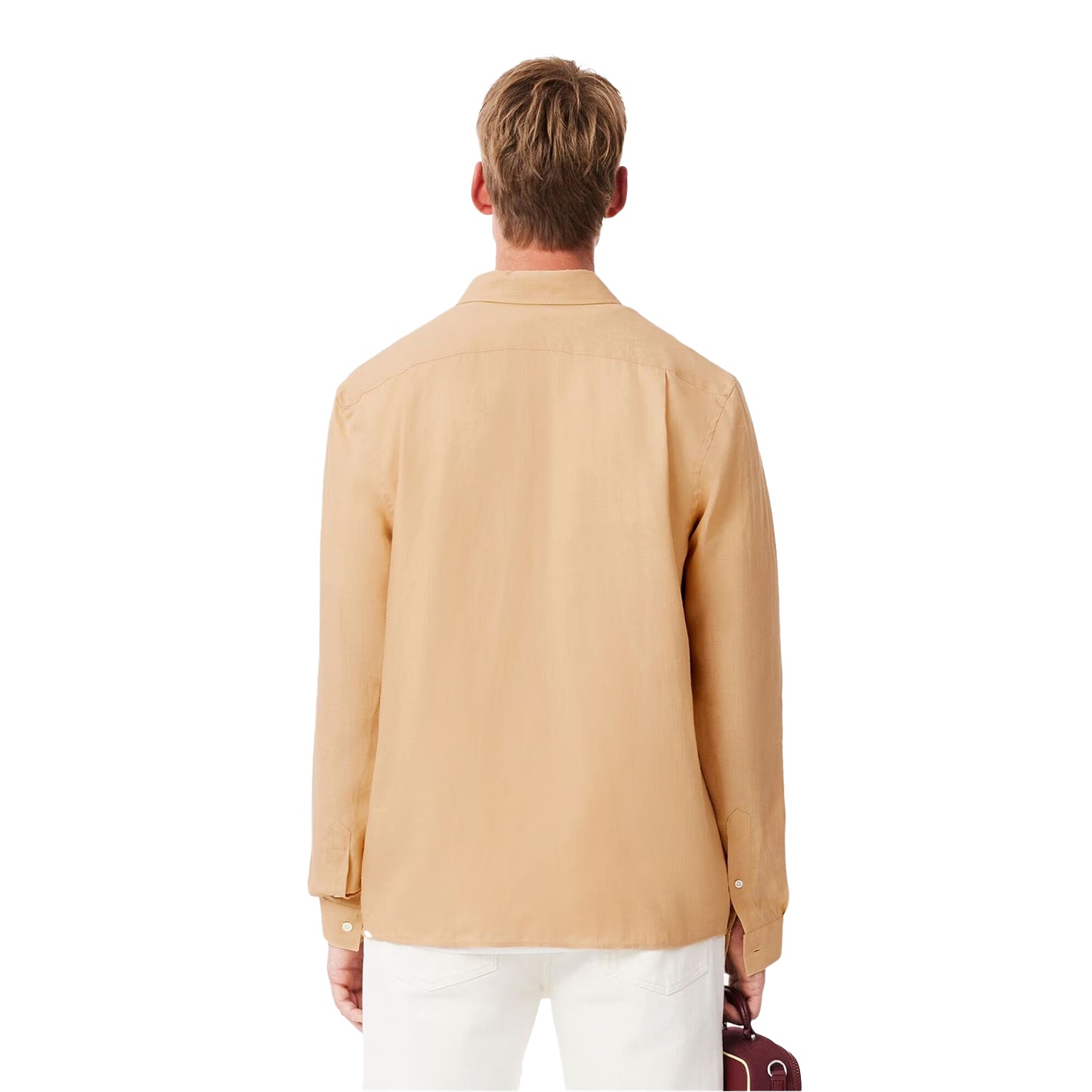Beige - Pack Shot - Lacoste Mens Logo Linen Shirt