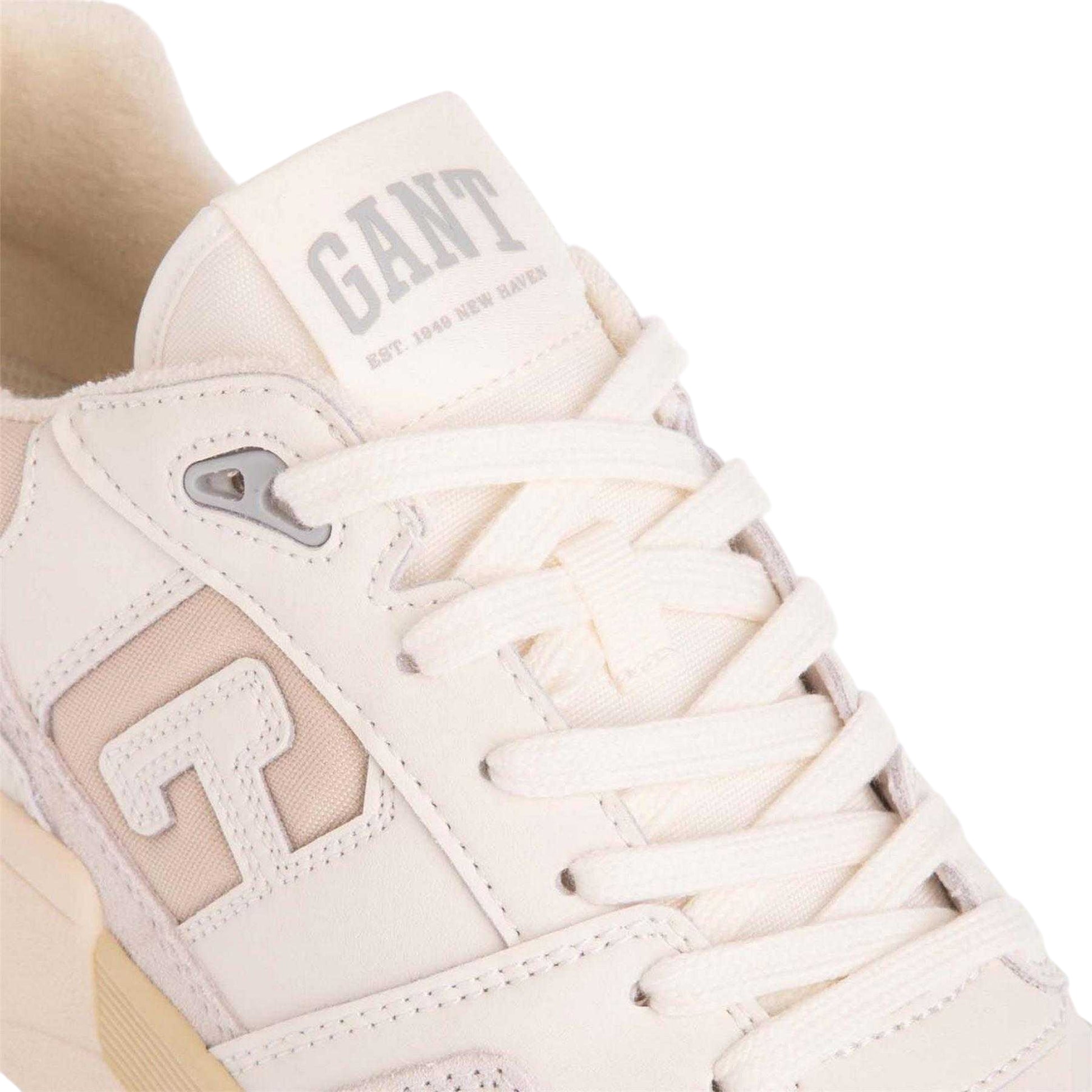 White - Side - Gant Mens Brookpal Suede Trainers