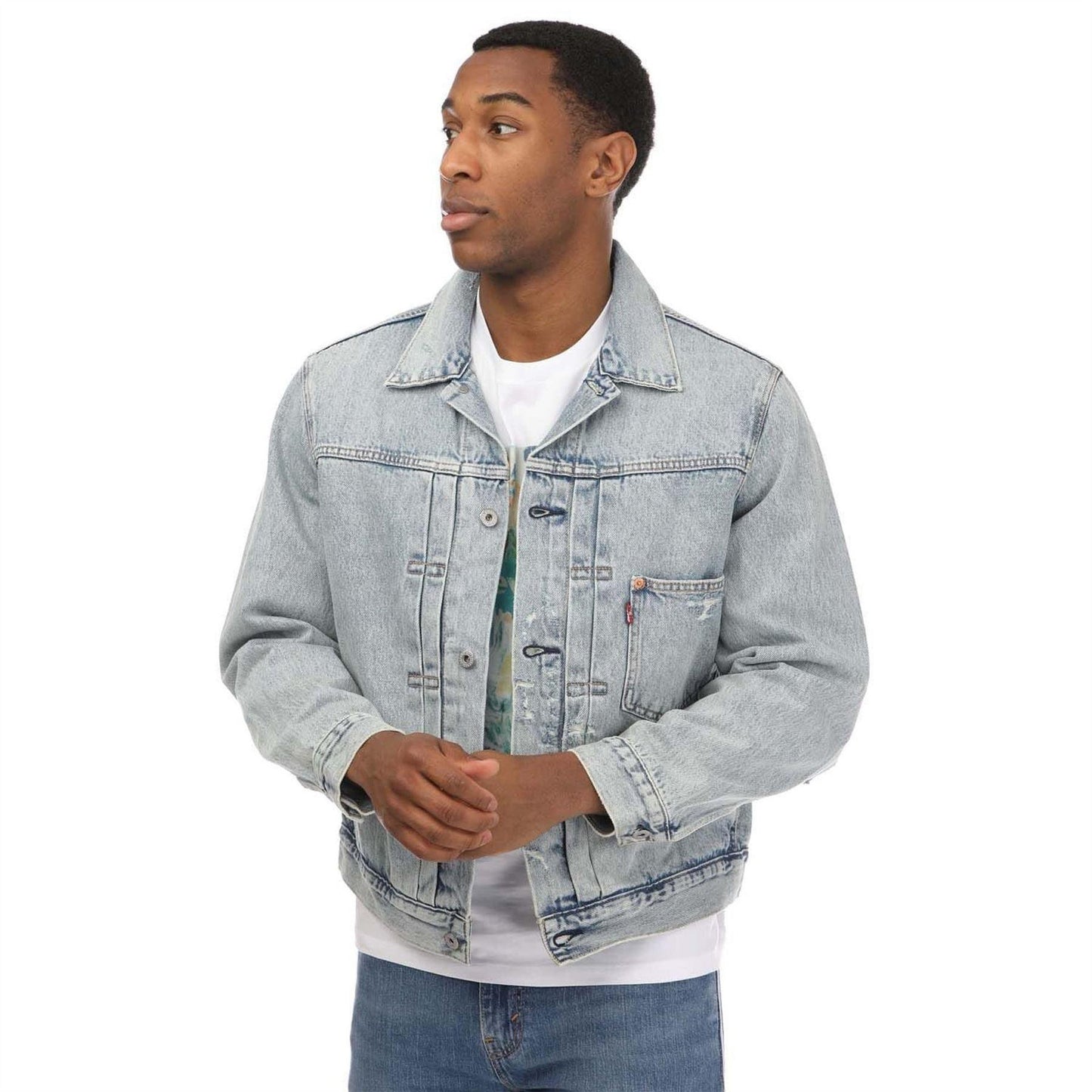 Denim - Front - Levis Mens Cotton Trucker Jacket