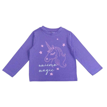 Black-Pink - Side - Star Girls Unicorn Pyjama Set