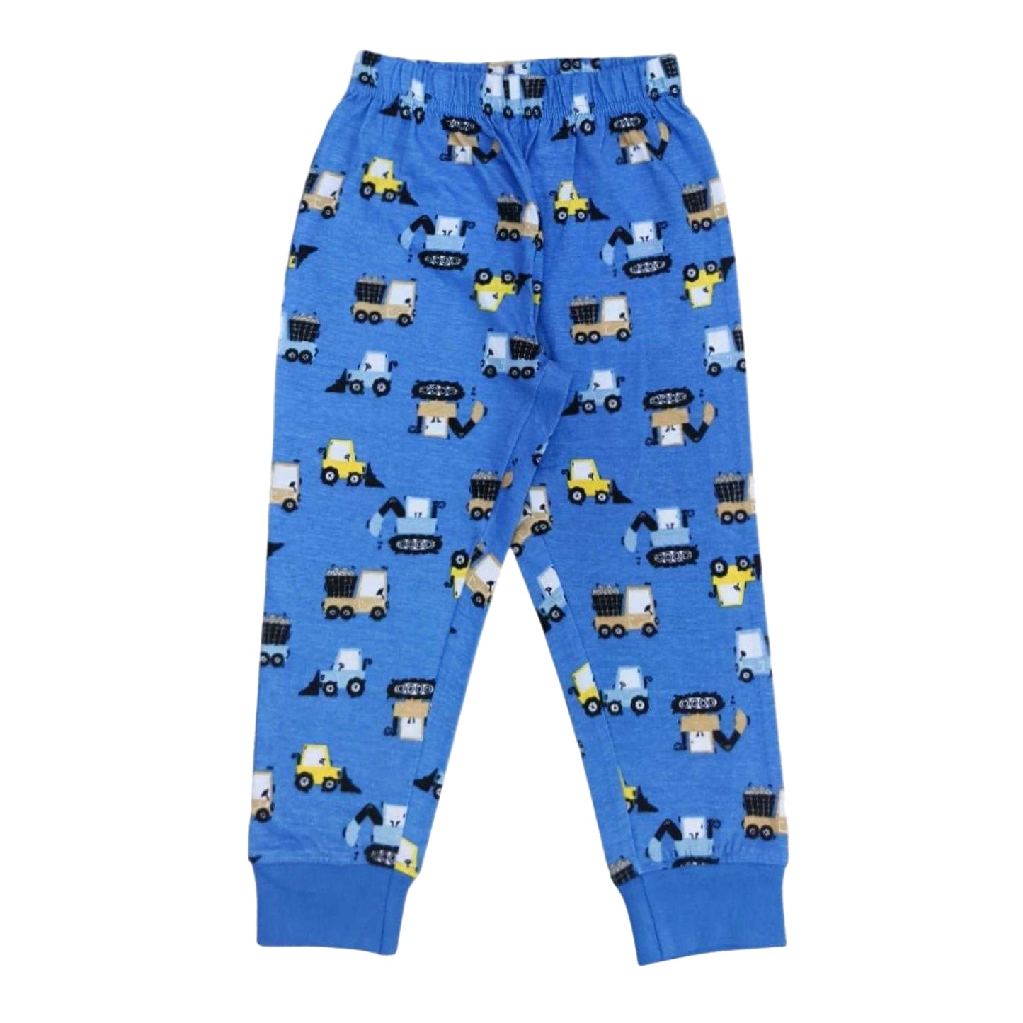Blue - Side - Star Boys Digger Pyjama Set