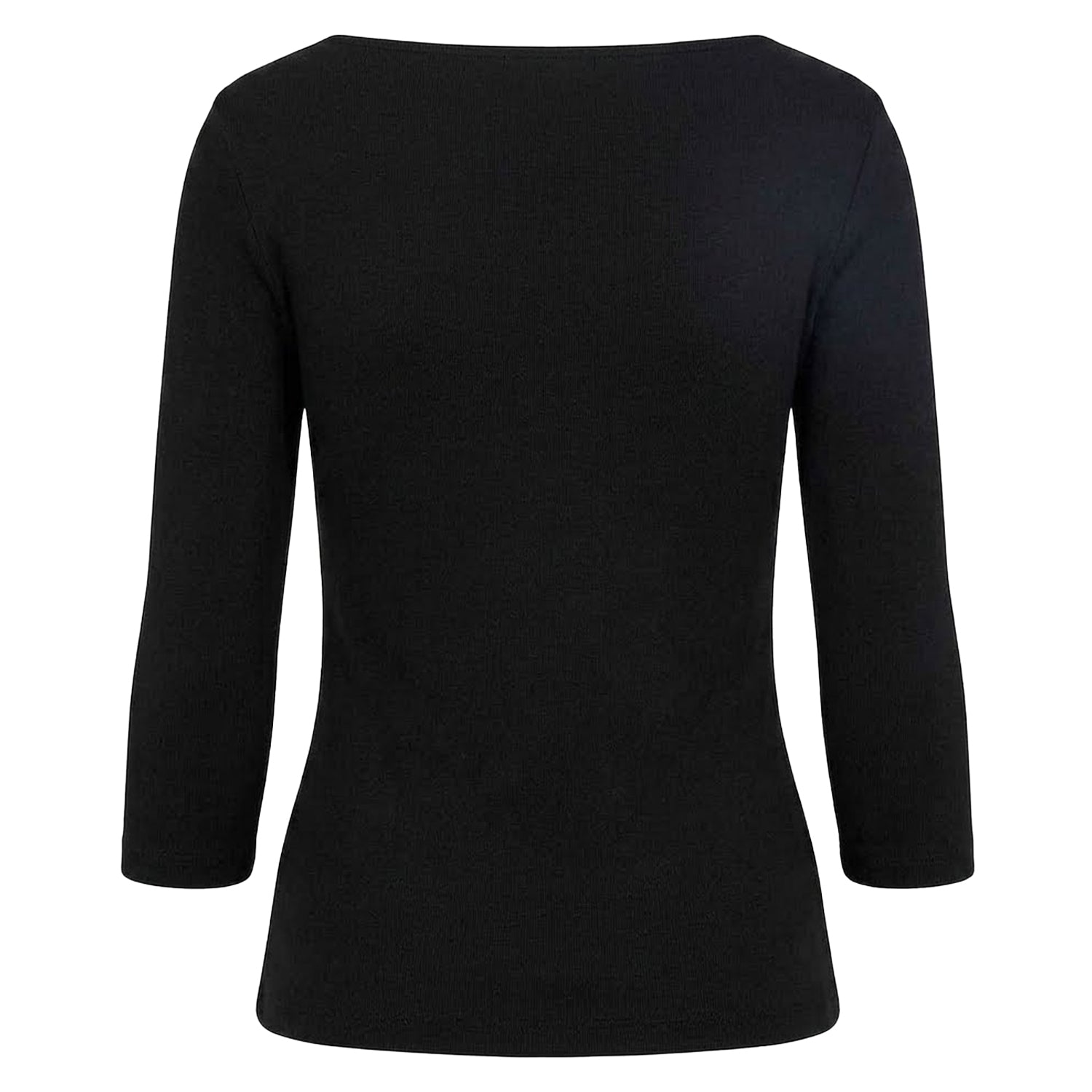Black - Back - Tommy Hilfiger Womens-Ladies Cody Boat Neck Slim T-Shirt