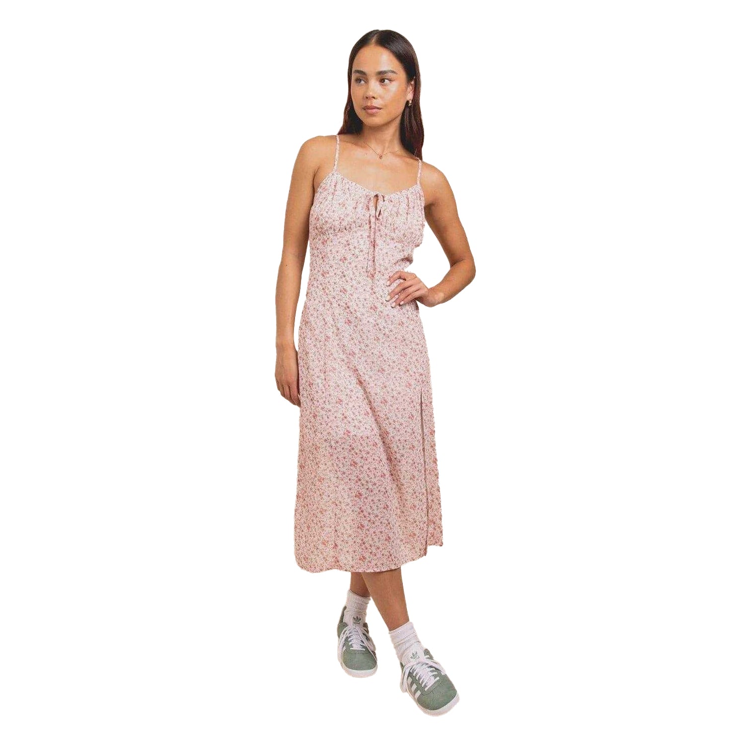 Multicoloured - Front - Daisy Street Womens-Ladies Floral Spaghetti Strap Slip Dress