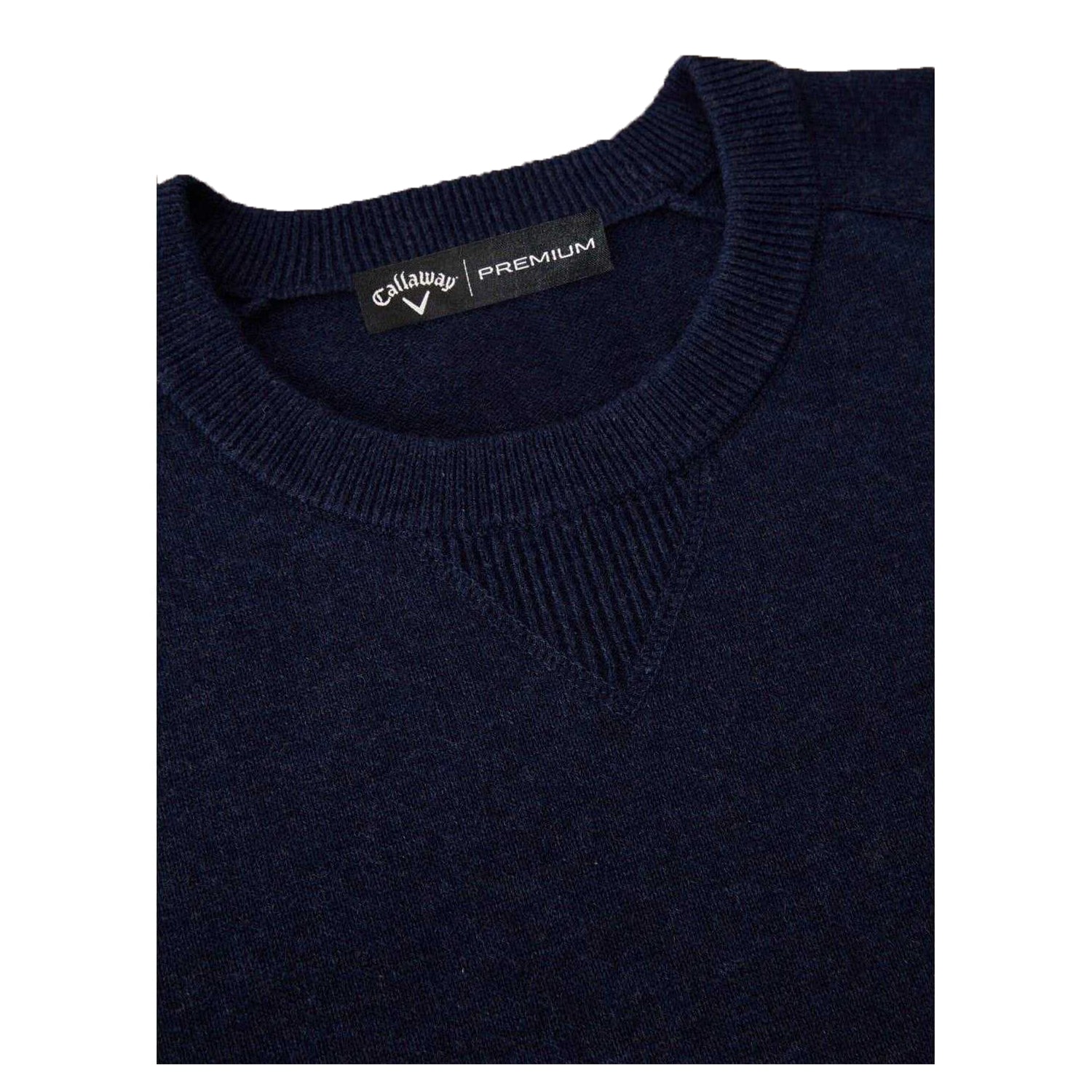 Indigo Marl - Back - Callaway Mens Plain Merino Wool Long-Sleeved Jumper