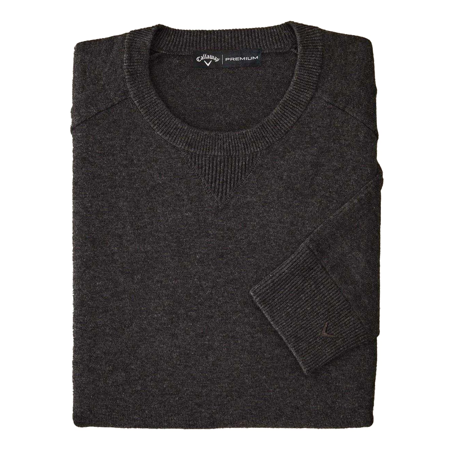 Flannel Grey Heather - Front - Callaway Mens Plain Merino Wool Long-Sleeved Jumper