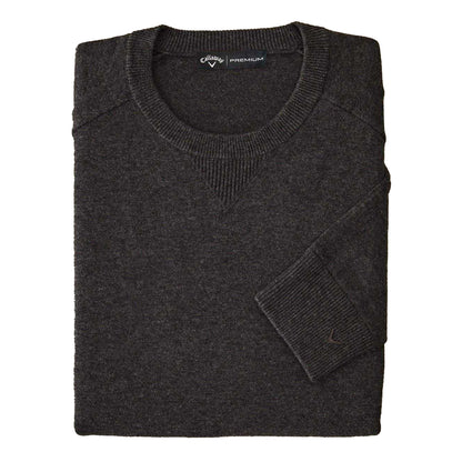 Flannel Grey Heather - Front - Callaway Mens Plain Merino Wool Long-Sleeved Jumper