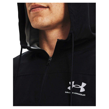 Triple Black - Side - Under Armour Mens Sportstyle Water Resistant Long-Sleeved Windbreaker