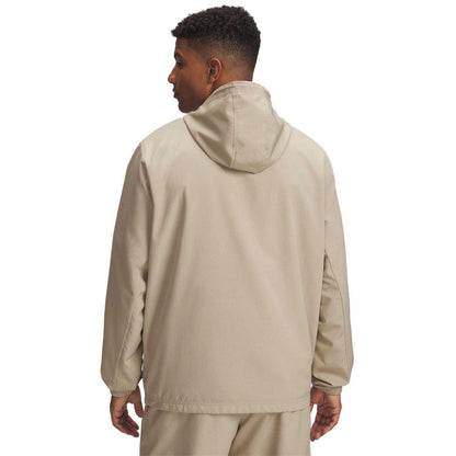 Khaki - Back - Under Armour Mens Sportstyle Water Resistant Long-Sleeved Windbreaker