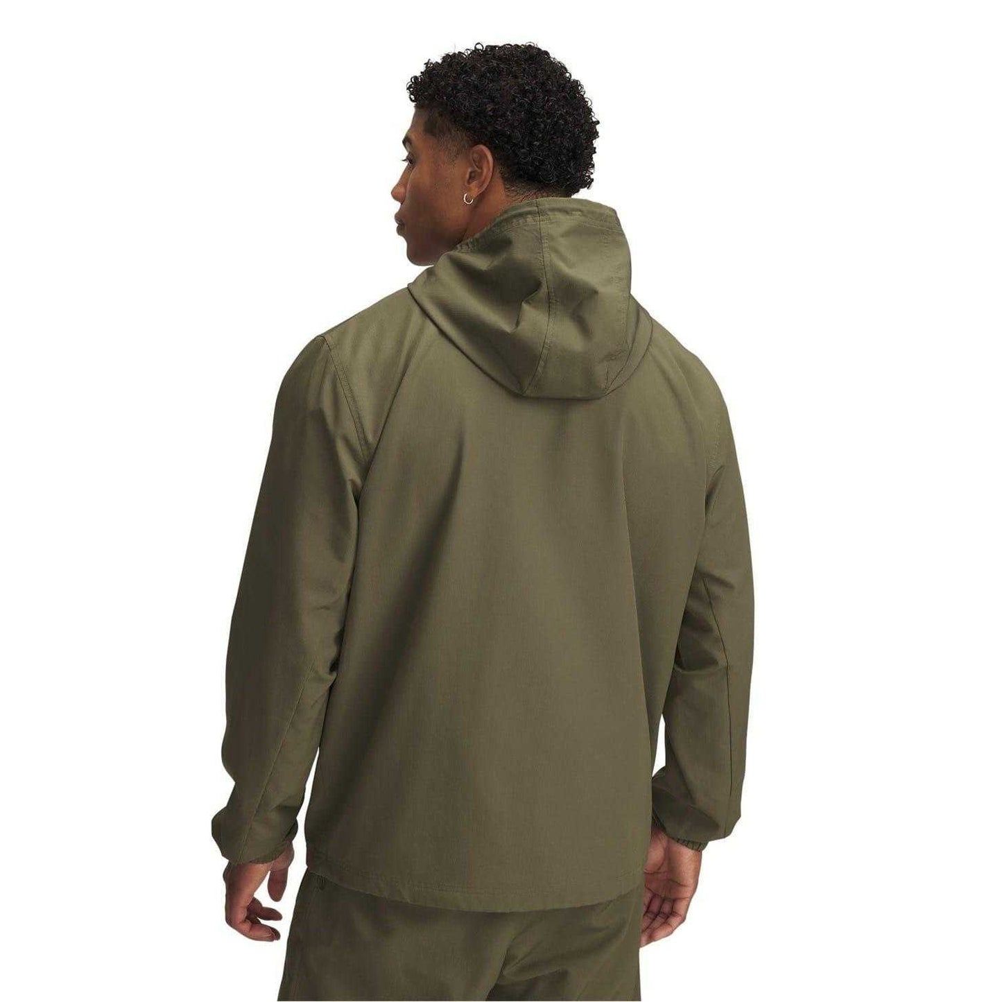 Marine OD Green - Back - Under Armour Mens Sportstyle Water Resistant Long-Sleeved Windbreaker
