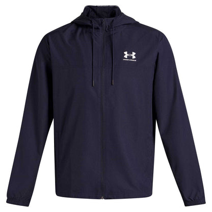 Navy - Front - Under Armour Mens Sportstyle Water Resistant Long-Sleeved Windbreaker
