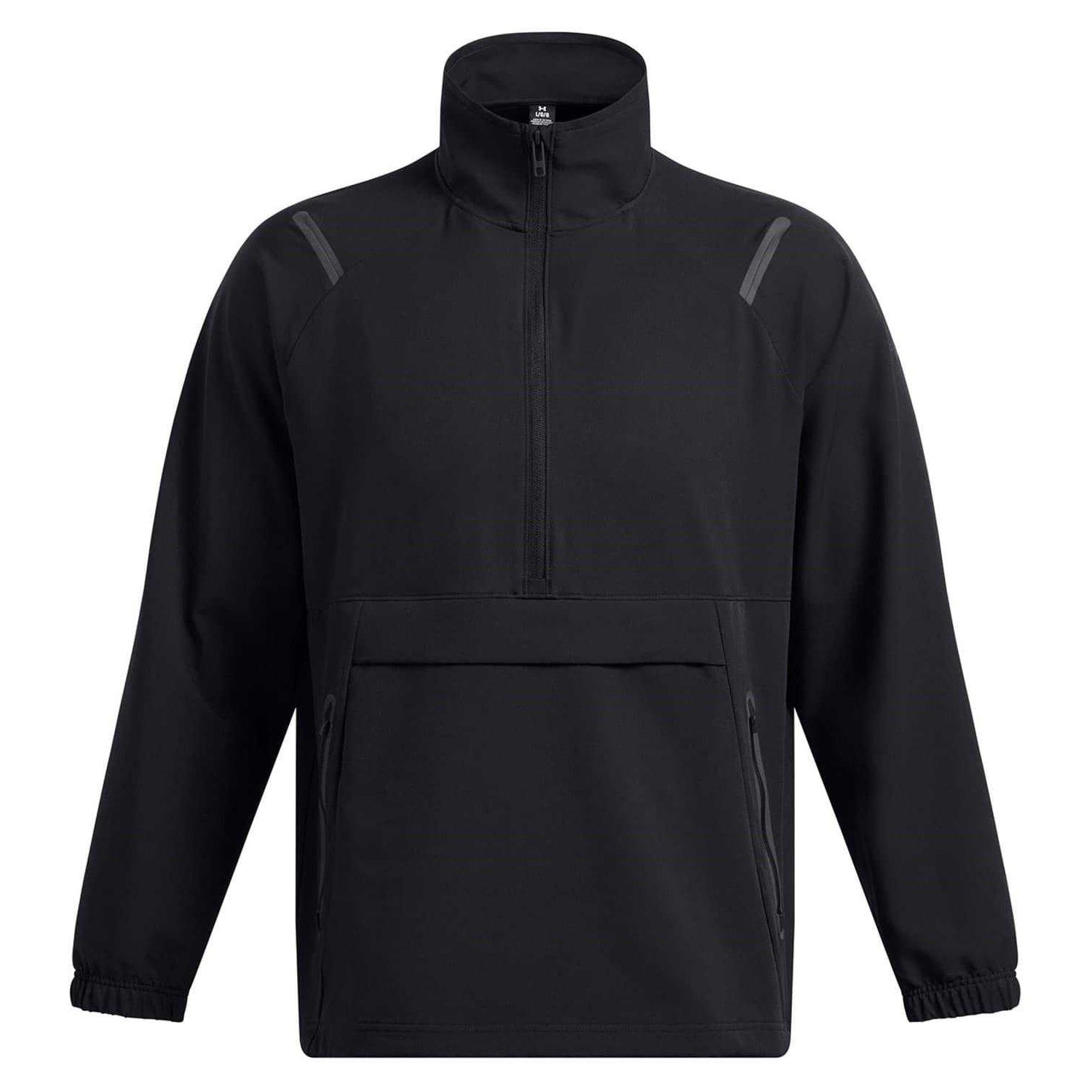 Black - Front - Under Armour Mens Performance High-Neck Raglan Anorak