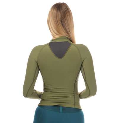 Khaki Green - Back - Skins Womens-Ladies Series-3 Thermal Long-Sleeved Top