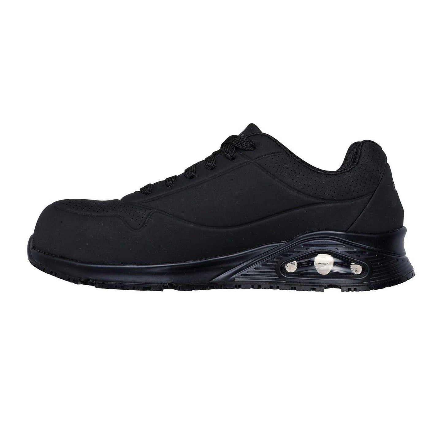 Black - Back - Skechers Mens Uno Doltin Steel Steel Toe Cap Wide Safety Shoes