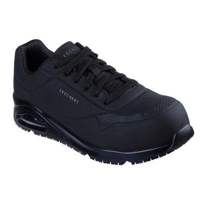 Black - Pack Shot - Skechers Mens Uno Doltin Steel Steel Toe Cap Wide Safety Shoes