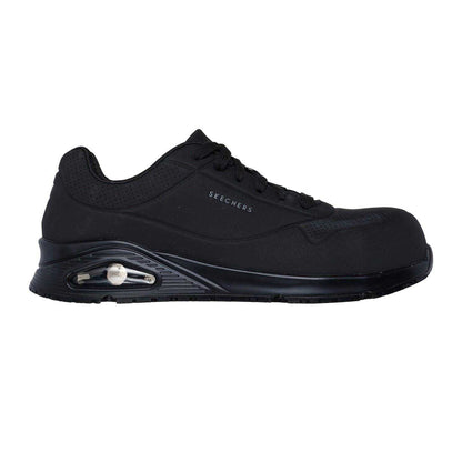 Black - Front - Skechers Mens Uno Doltin Steel Steel Toe Cap Wide Safety Shoes