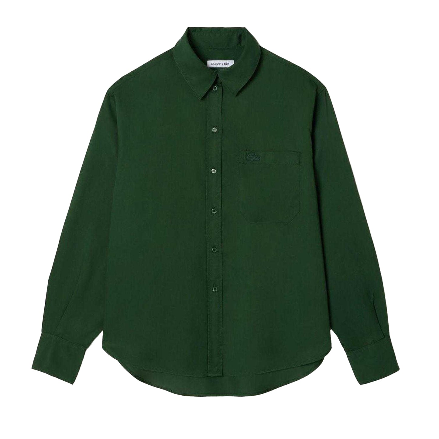 Green - Front - Lacoste Womens-Ladies Lyocell Oversized Shirt