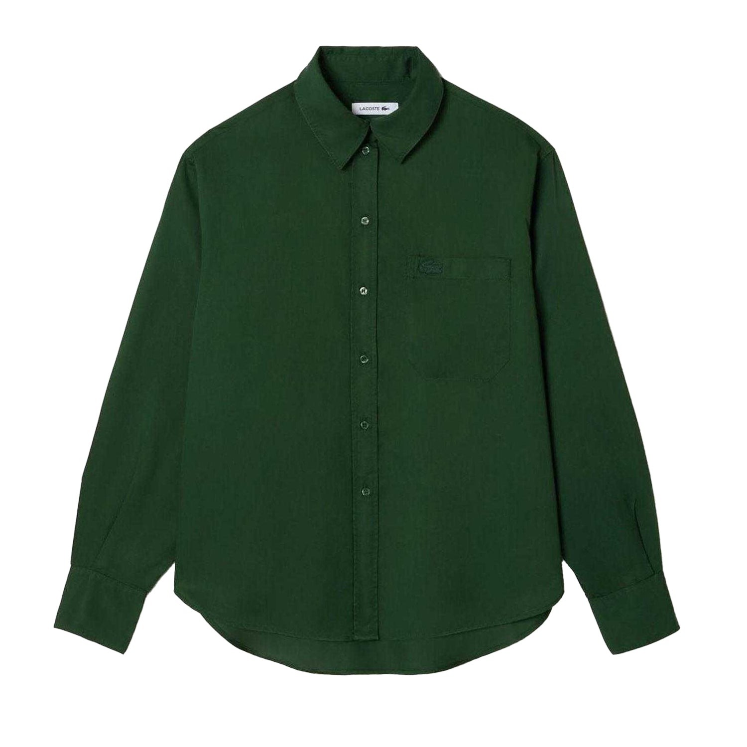 Green - Front - Lacoste Womens-Ladies Lyocell Oversized Shirt