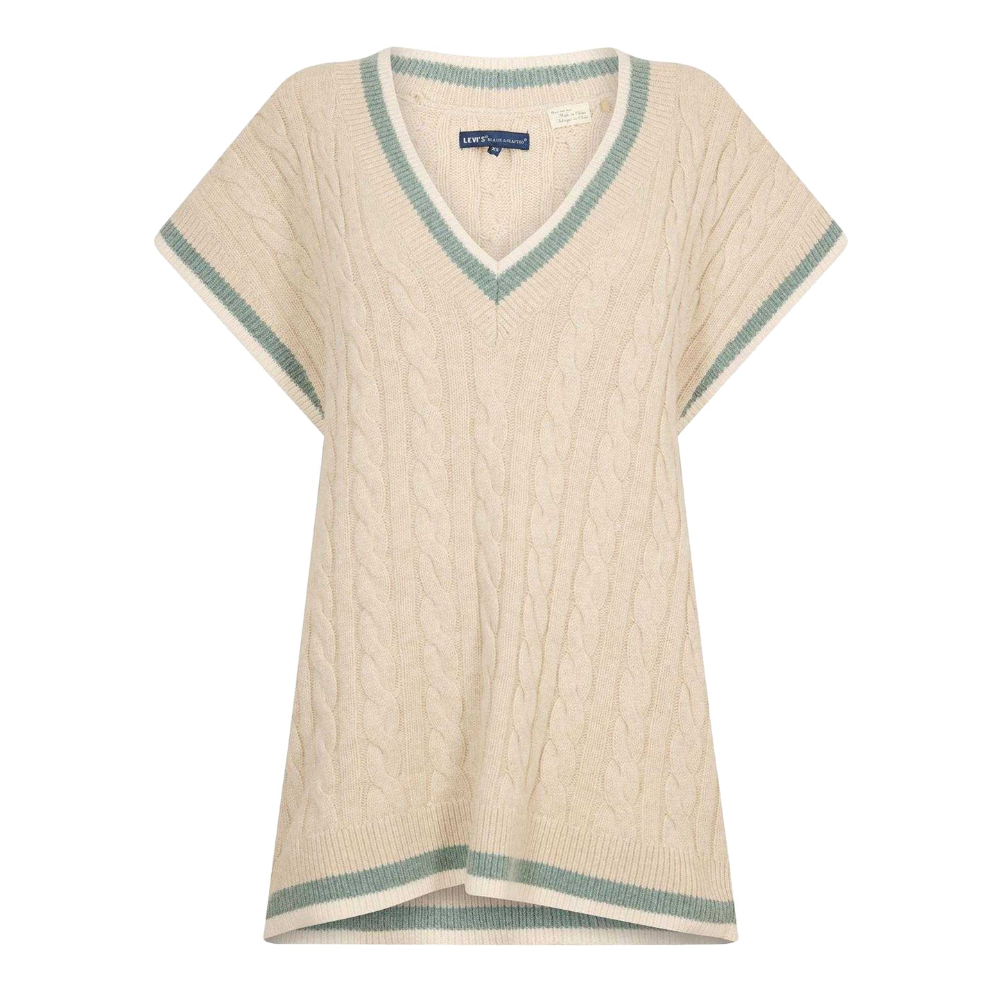 Varsity Green - Front - Levis Womens-Ladies Cable Knit Sweater Vest