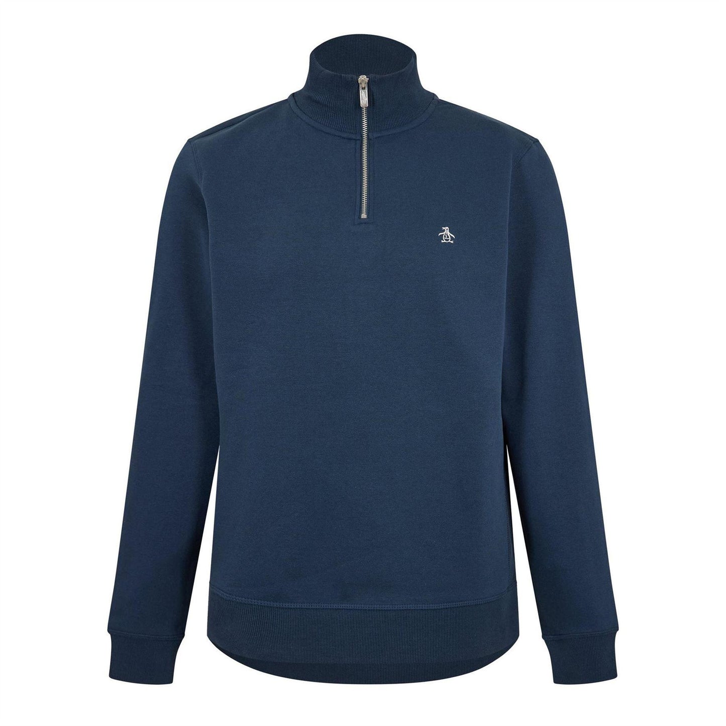 Yale Blue - Front - Original Penguin Mens Quarter Zip Sweatshirt