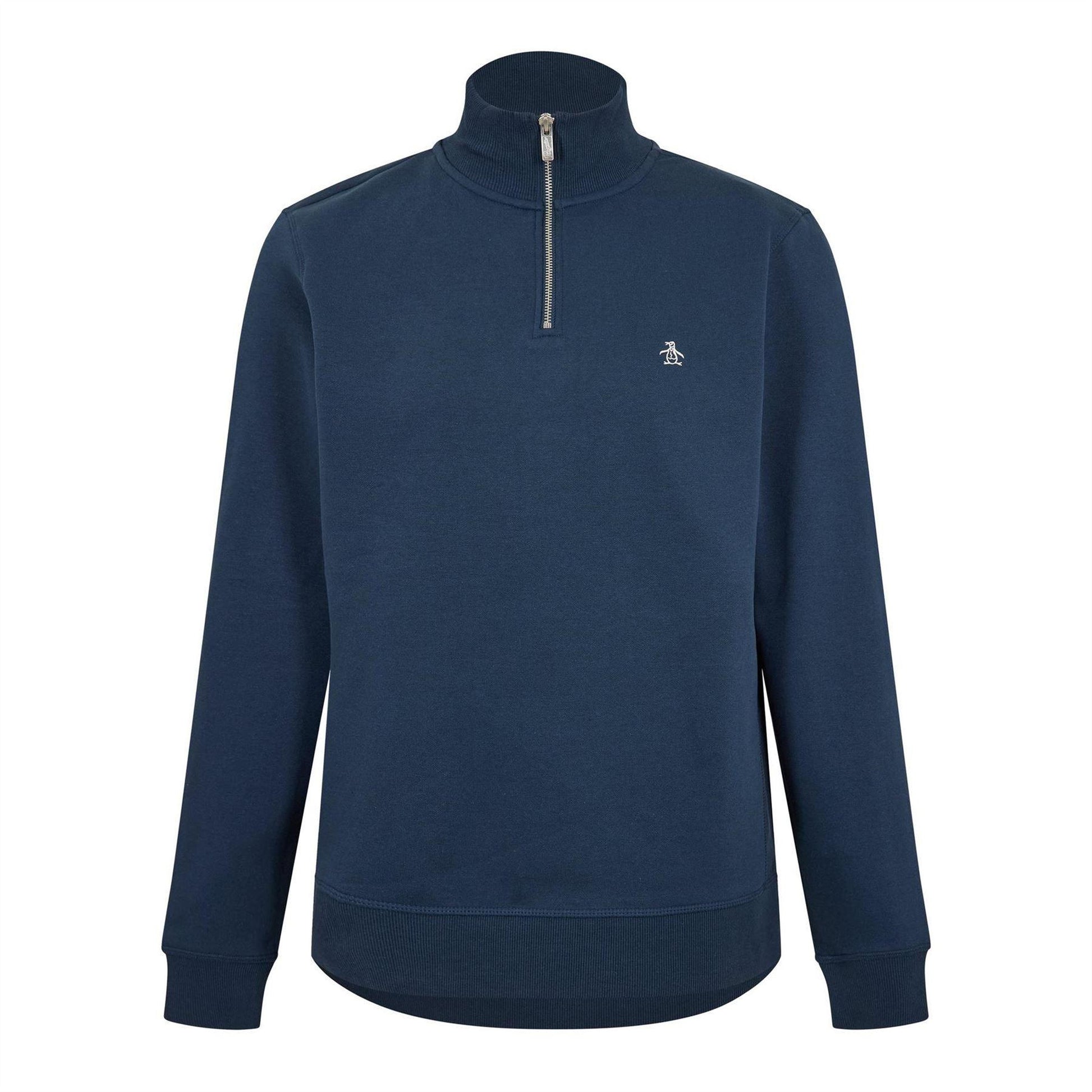 Yale Blue - Front - Original Penguin Mens Quarter Zip Sweatshirt