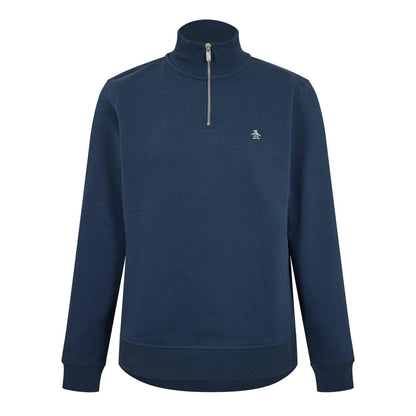 Yale Blue - Front - Original Penguin Mens Quarter Zip Sweatshirt