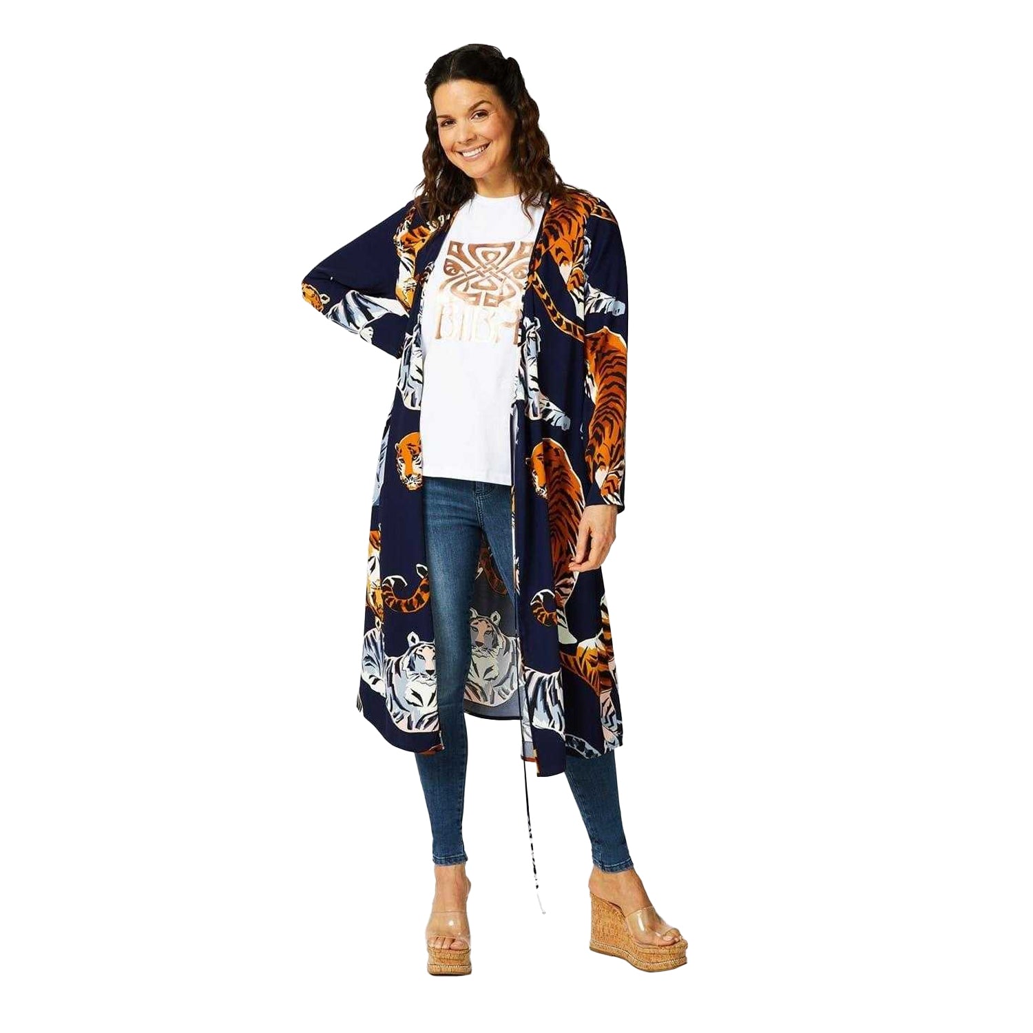 Multicoloured - Pack Shot - Biba Womens-Ladies Tiger Print Wrap Dress
