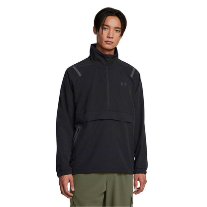 Black - Side - Under Armour Mens Unstoppable Moisture Wicking Anorak