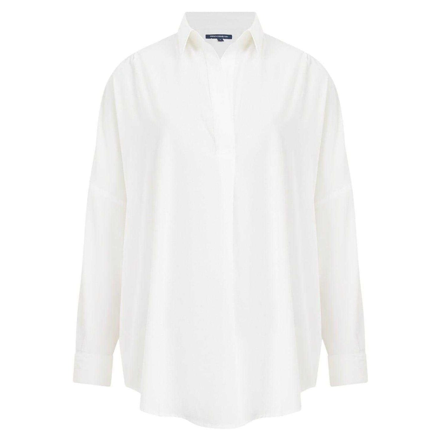 Winter White - Front - French Connection Womens-Ladies Popover Crepe Recycled Shirt