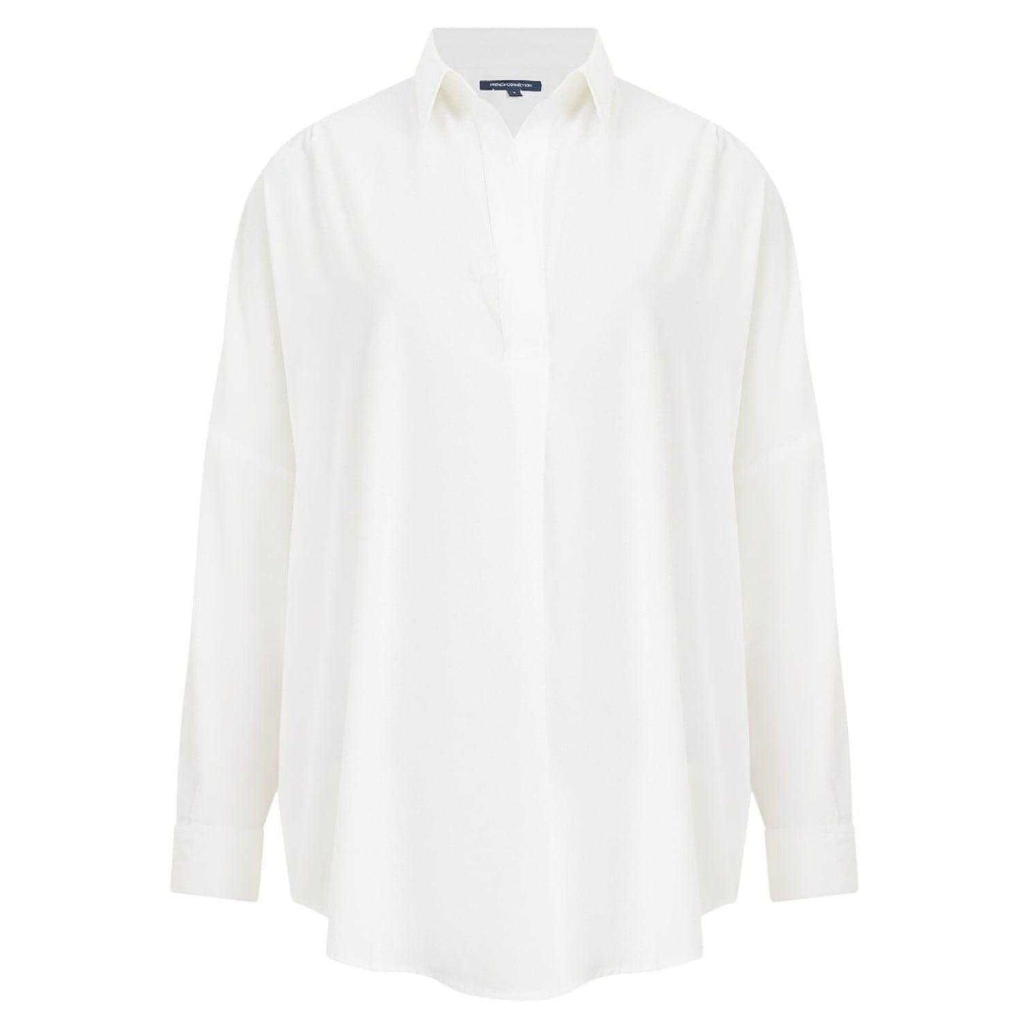 Winter White - Front - French Connection Womens-Ladies Popover Crepe Recycled Shirt
