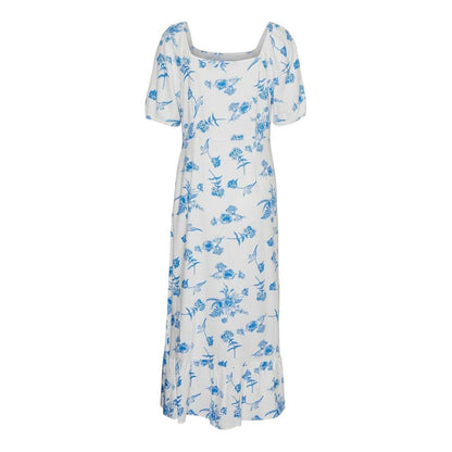 Ibiza Blue - Back - Vero Moda Womens-Ladies Floral Square Neck Maxi Dress