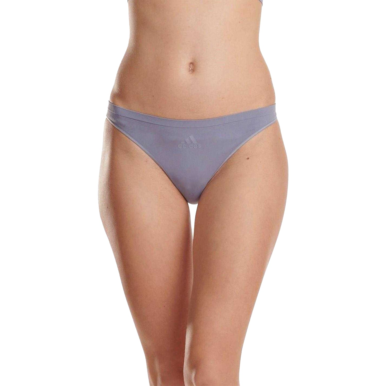 Grey Blue - Front - Adidas Womens-Ladies Stretch Seamless Low Rise Active Thong
