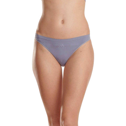 Grey Blue - Front - Adidas Womens-Ladies Stretch Seamless Low Rise Active Thong