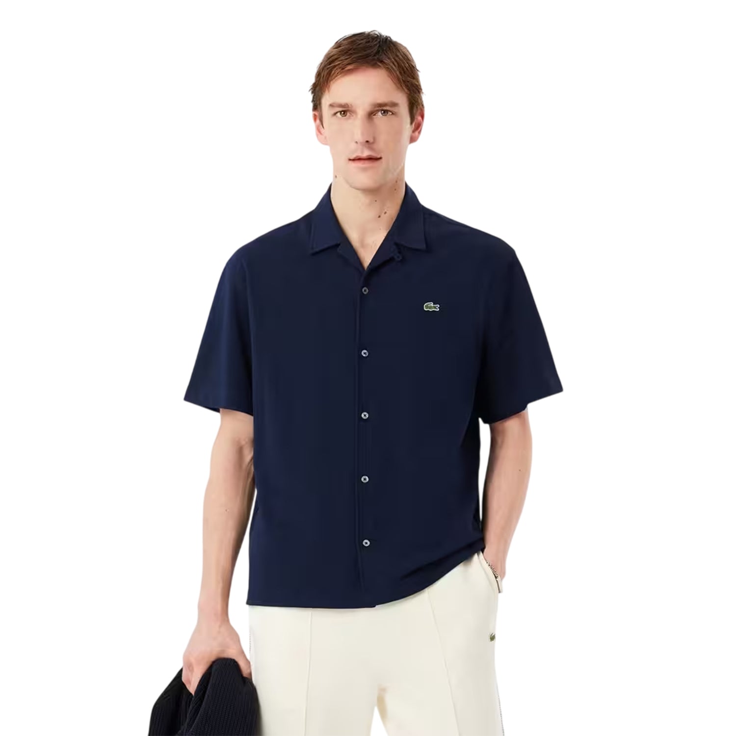 Navy - Side - Lacoste Mens Revere Collar Shirt