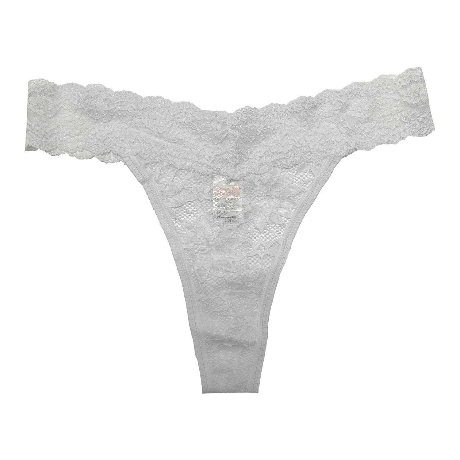 White - Back - Be You Womens-Ladies Floral Lace Thong (Pack of 3)