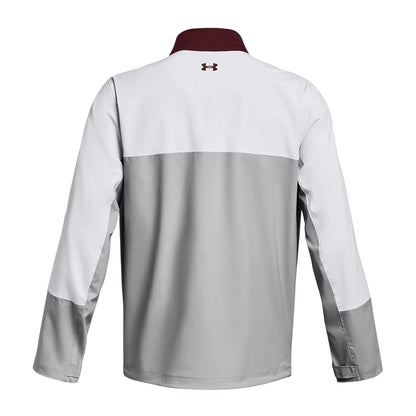 Maroon Melange - Back - Under Armour Mens Colour Block Long-Sleeved Performance Jacket