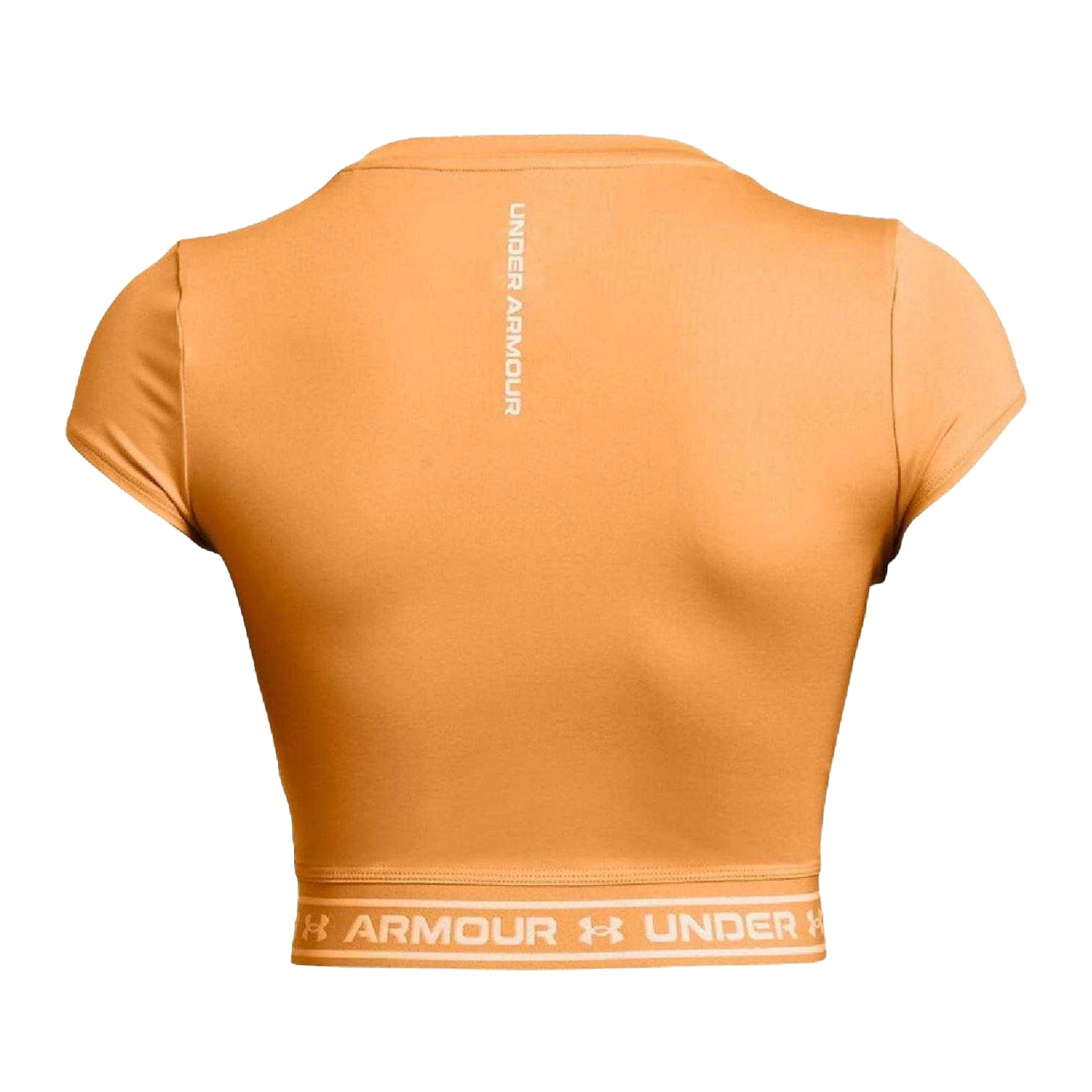 Orange - Back - Under Armour Womens-Ladies Cross Logo Crop Top