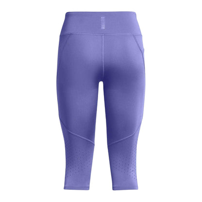Purple - Back - Under Armour Womens-Ladies Launch Capri